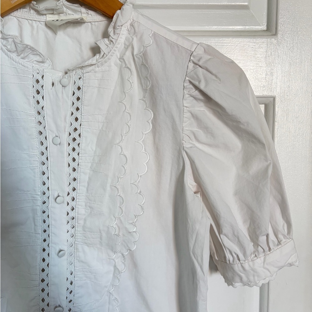 Sezane Waves Blouse in Ecru 38/6 - Picture 8 of 10